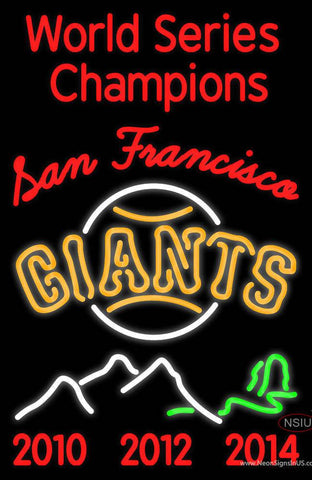Custom Mountain Golden Gate SF Giants World Series Real Neon Glass Tube Neon Sign 
