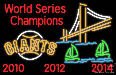 Custom Mountain Golden Gate SF Giants World Series Real Neon Glass Tube Neon Sign 