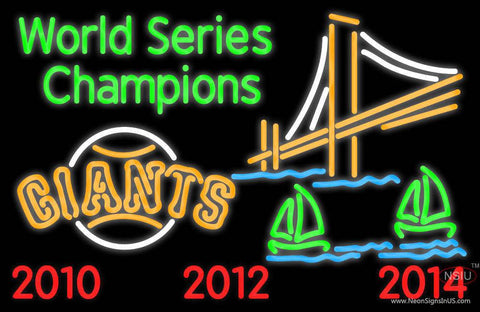 Custom Mountain Golden Gate SF Giants World Series Real Neon Glass Tube Neon Sign 