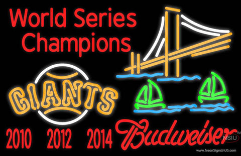 Custom Golden Gate SF Giants World Series Real Neon Glass Tube Neon Sign 