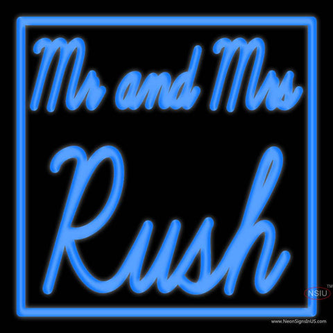Custom Mr And Mrs Rush Real Neon Glass Tube Neon Sign 