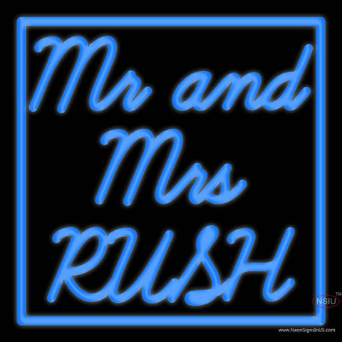 Custom Mr And Mrs Rush Real Neon Glass Tube Neon Sign 