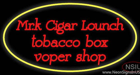 Custom Mr K Cigar Lounch Tobacco Box Voper Shop Real Neon Glass Tube Neon Sign 