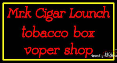Custom Mr K Cigar Lounch Tobacco Box Voper Shop Neon Sign  
