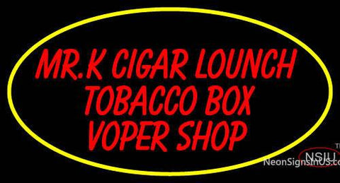 Custom Mr K Cigar Lounch Tobacco Box Voper Shop Neon Sign  