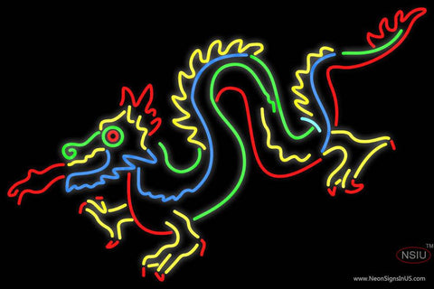 Custom Multi Color Dragon Real Neon Glass Tube Neon Sign 
