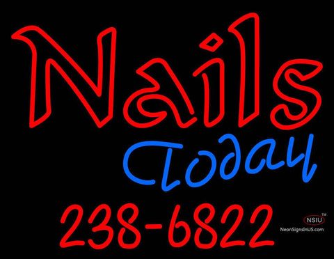 Custom Nails Today Logo Neon Sign  