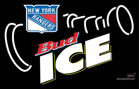 Custom New York Rangers Bud Ice Neon Sign  
