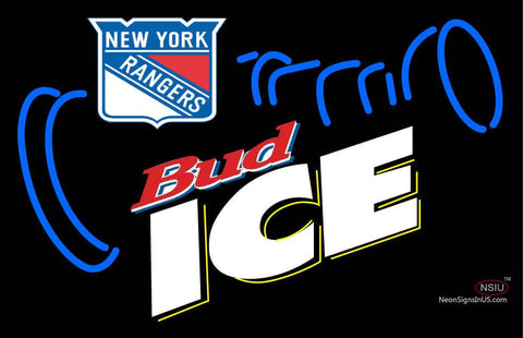 Custom New York Rangers Bud Ice Neon Sign  