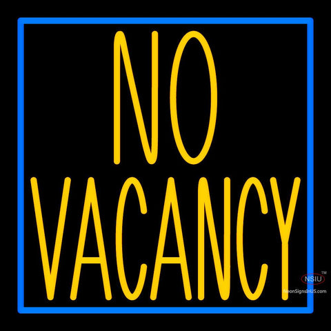 Custom No Vacancy With Blue Border Neon Sign  