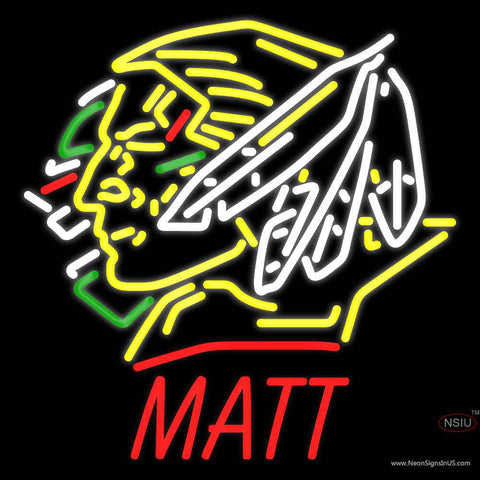 Custom North Dakota Fighting Sioux Matt Real Neon Glass Tube Neon Sign 
