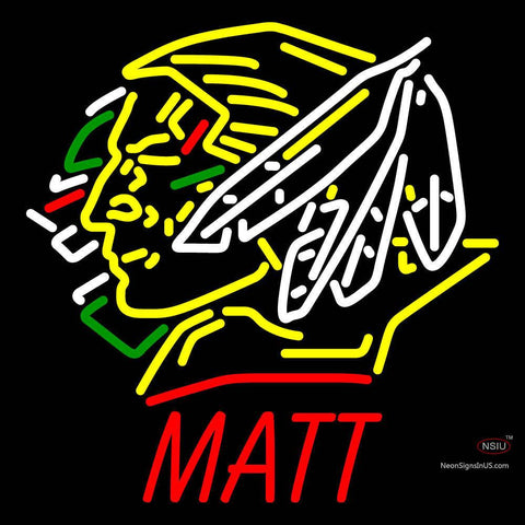 Custom North Dakota Fighting Sioux Matt Neon Sign  