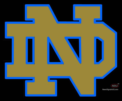 Custom Notre Dame With A Outline Logo Neon Sign  