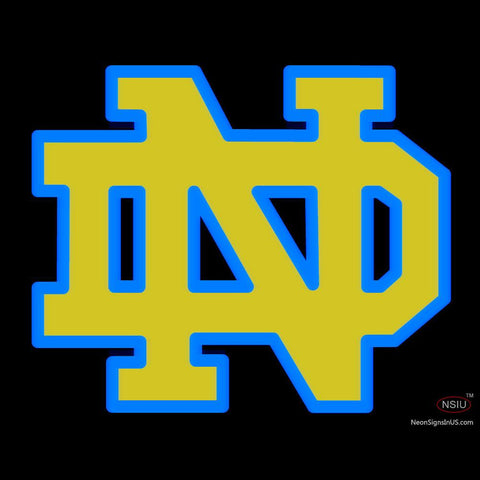Custom Notre Dame With A Outline Logo Neon Sign  