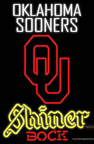 Custom Oklahoma Sooners Shiner Bock Real Neon Glass Tube Neon Sign 