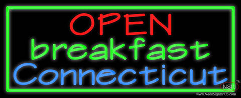 Custom Open Breakfast Connecticut Real Neon Glass Tube Neon Sign 