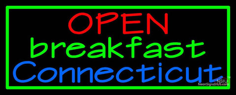 Custom Open Breakfast Connecticut Neon Sign 