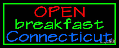 Custom Open Breakfast Connecticut Neon Sign  