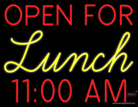 Custom Open For Lunch Real Neon Glass Tube Neon Sign 