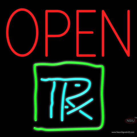 Custom Open With Trx Logo Real Neon Glass Tube Neon Sign 