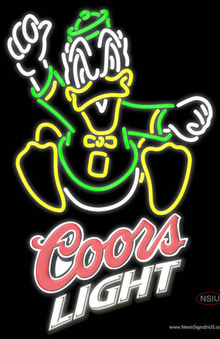 Custom Oregon Ducks Coors Light Real Neon Glass Tube Neon Sign 