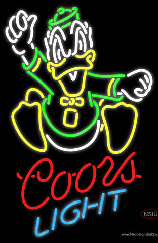 Custom Oregon Ducks Coors Light Real Neon Glass Tube Neon Sign 