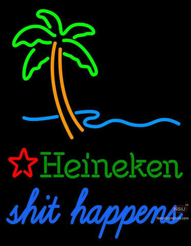 Custom Palm Tree Shit Happens Neon Sign  