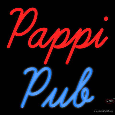 Custom Pappi Pub Real Neon Glass Tube Neon Sign 
