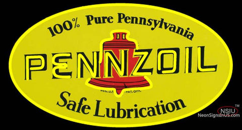 Pennzoil Logo Safe Lubrication Neon Sign