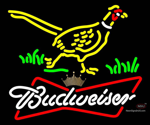 Custom Pheasant Budweiser Tie Crown Neon Sign  