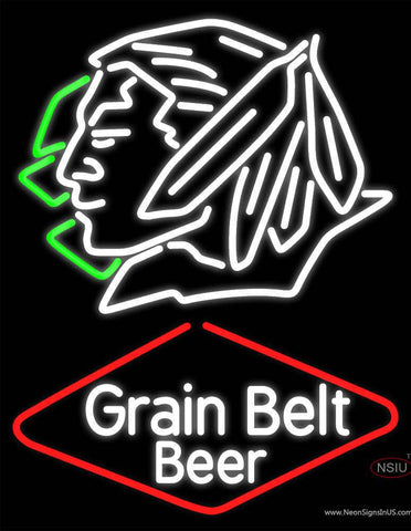 Custom Grainbelt Fighting Sioux Real Neon Glass Tube Neon Sign 