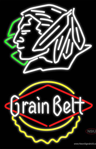 Custom Grainbelt Fighting Sioux Real Neon Glass Tube Neon Sign 