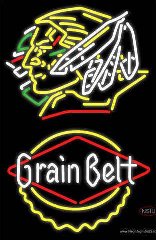 Custom Grainbelt Fighting Sioux Real Neon Glass Tube Neon Sign 