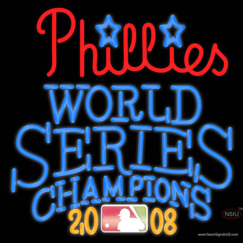 Custom Philadelphia Phillies World Series Champions  Real Neon Glass Tube Neon Sign 