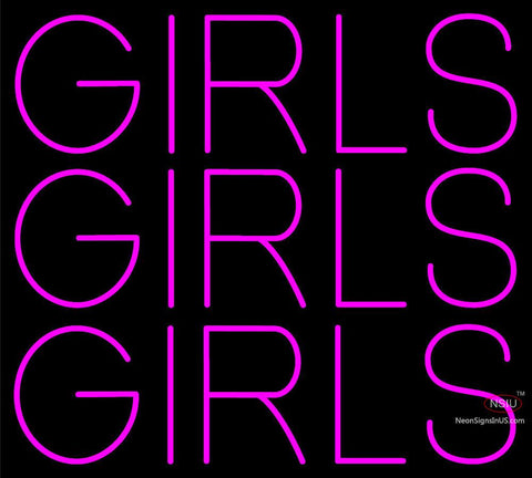 Custom Pink Girls Girls Girls Neon Sign  