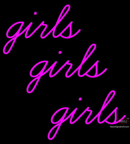 Custom Pink Girls Girls Girls Neon Sign  