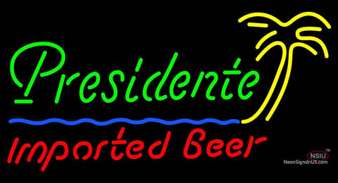Custom Presidente Imported Beer Palm Tree Neon Sign  