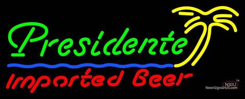 Custom Presidente Imported Beer Palm Tree Neon Sign  