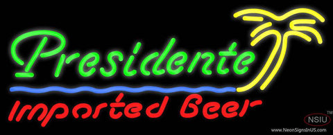 Custom Presidente Imported Beer Palm Tree Real Neon Glass Tube Neon Sign 