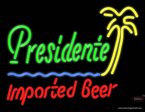 Custom Presidente Imported Beer Palm Tree Real Neon Glass Tube Neon Sign 