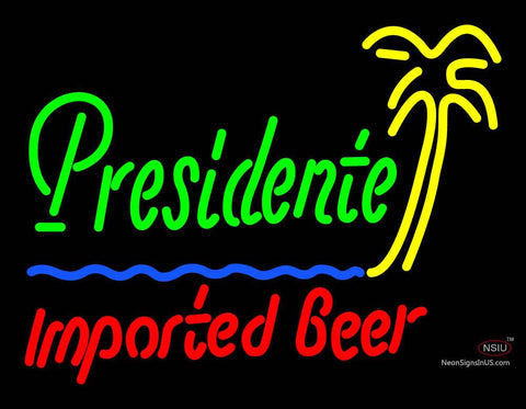 Custom Presidente Imported Beer Palm Tree Neon Sign  