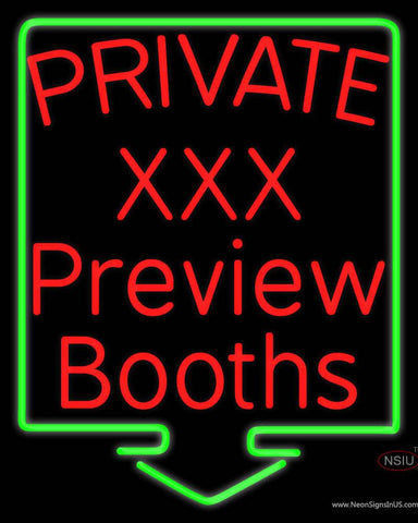 Custom Private Xxx Preview Booths Real Neon Glass Tube Neon Sign 