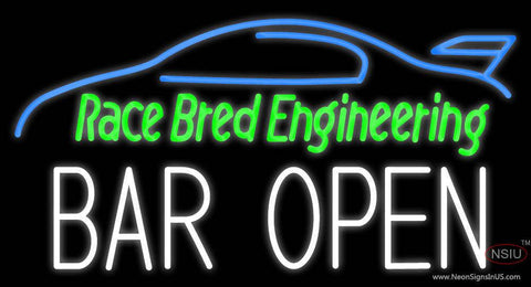 Custom Race Bred Engineering Bar Open Real Neon Glass Tube Neon Sign 