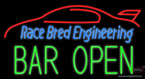 Custom Race Bred Engineering Bar Open Real Neon Glass Tube Neon Sign 