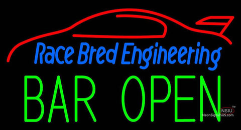 Custom Race Bred Engineering Bar Open Neon Sign 