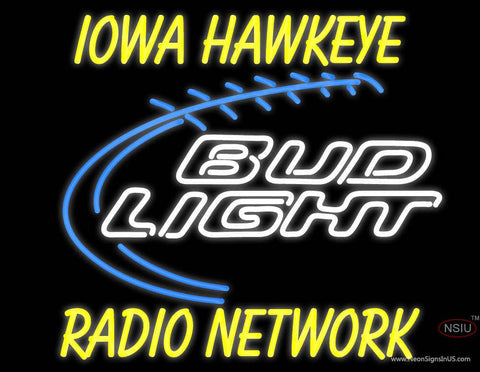 Custom Radio Network Bud Light Football Real Neon Glass Tube Neon Sign 