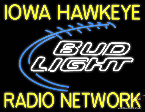 Custom Radio Network Bud Light Football Real Neon Glass Tube Neon Sign 