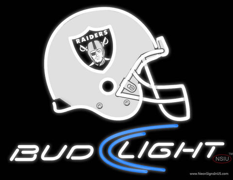 Custom Raiders Helmet Bud Light Logo Real Neon Glass Tube Neon Sign 