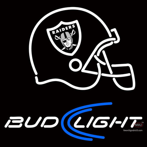 Custom Raiders Helmet Bud Light Logo Neon Sign  