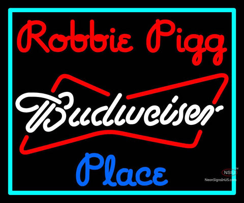 Custom Robbie Pigg Place Budweiser Neon Sign  